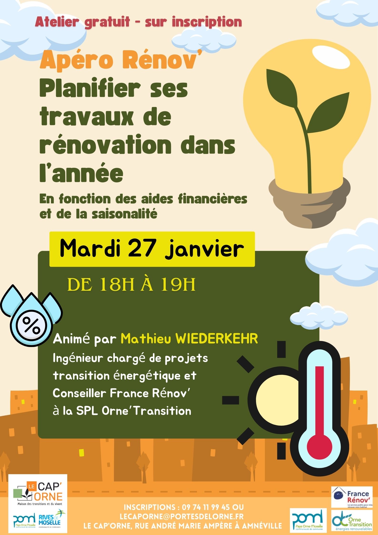 Affiche Apéro Rénov' - Mardi 27 Janvier 2026